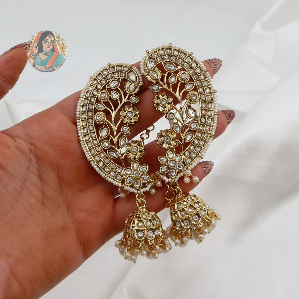 Vidhi Kaanphool Earrings - White