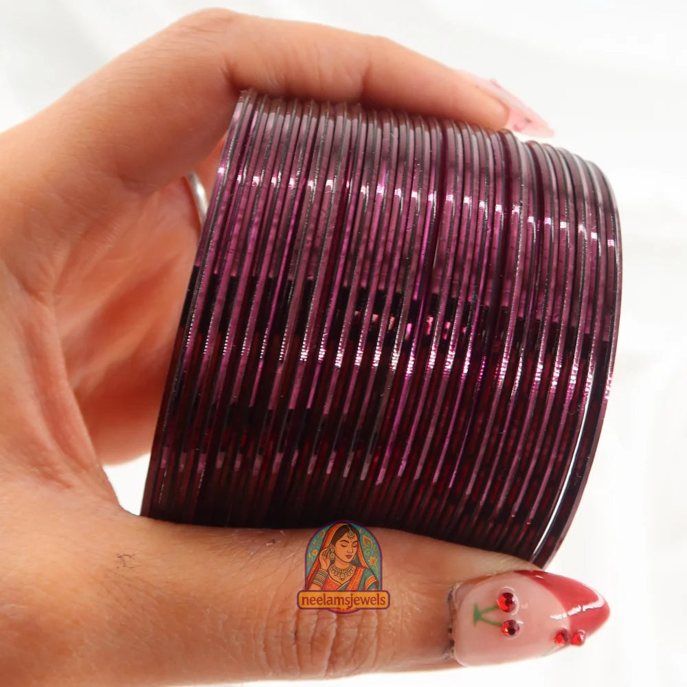 ’Wine’ Metallic Bangle Set