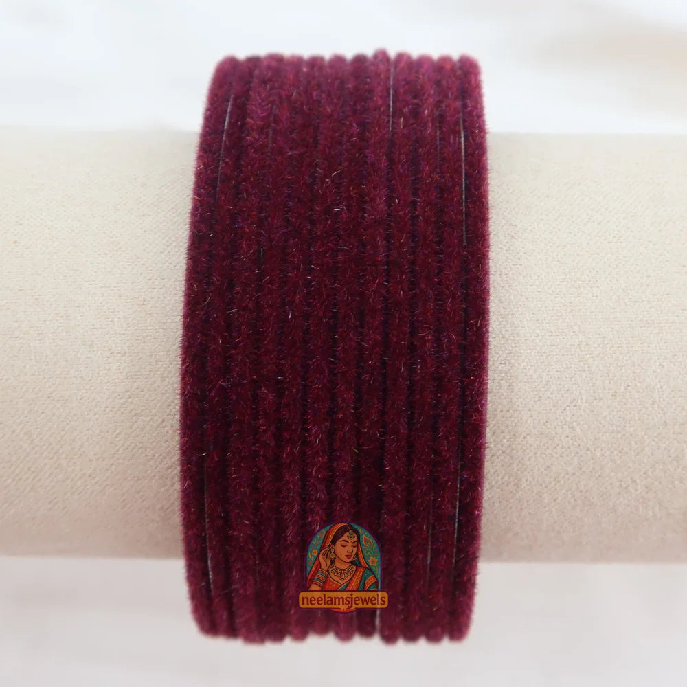 ’Wine’ Velvet Bangle Set 2.10