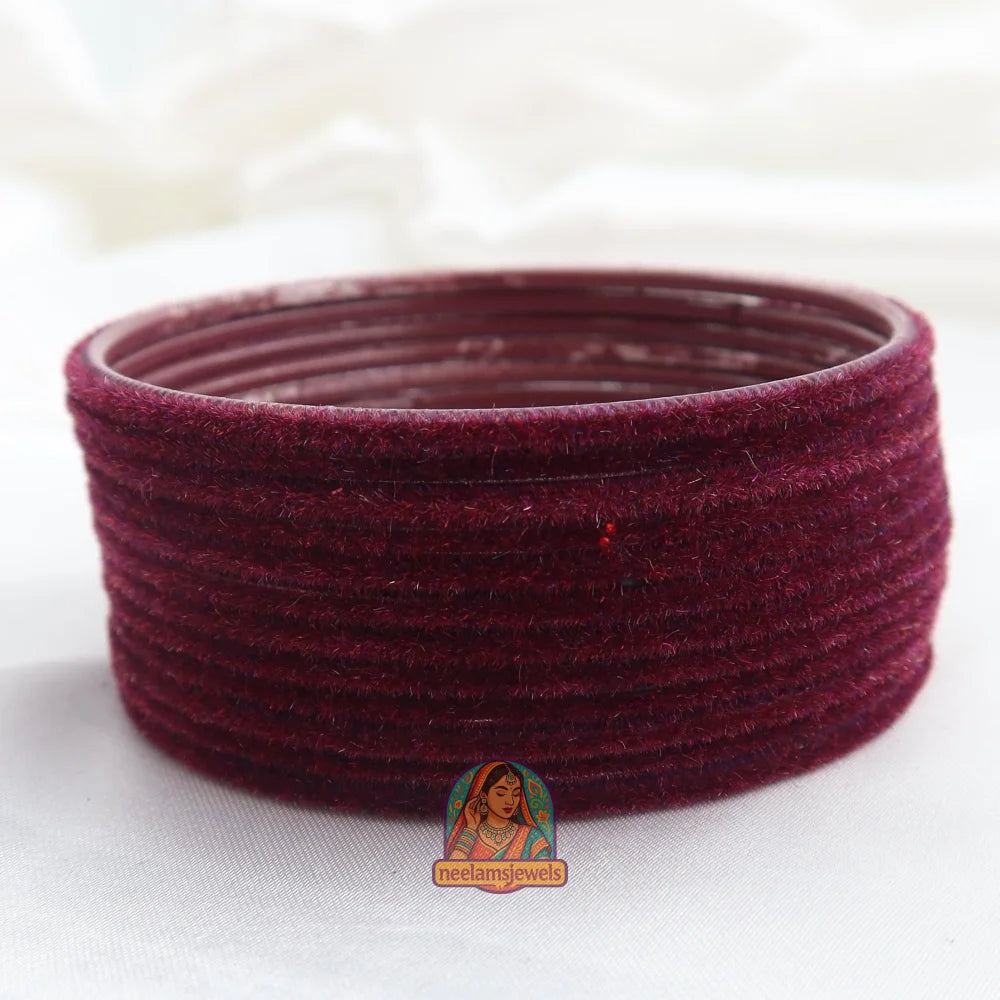 ’Wine’ Velvet Bangle Set 2.10