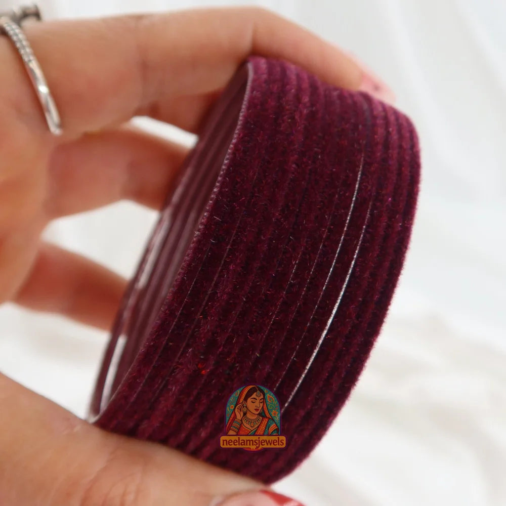 ’Wine’ Velvet Bangle Set 2.10