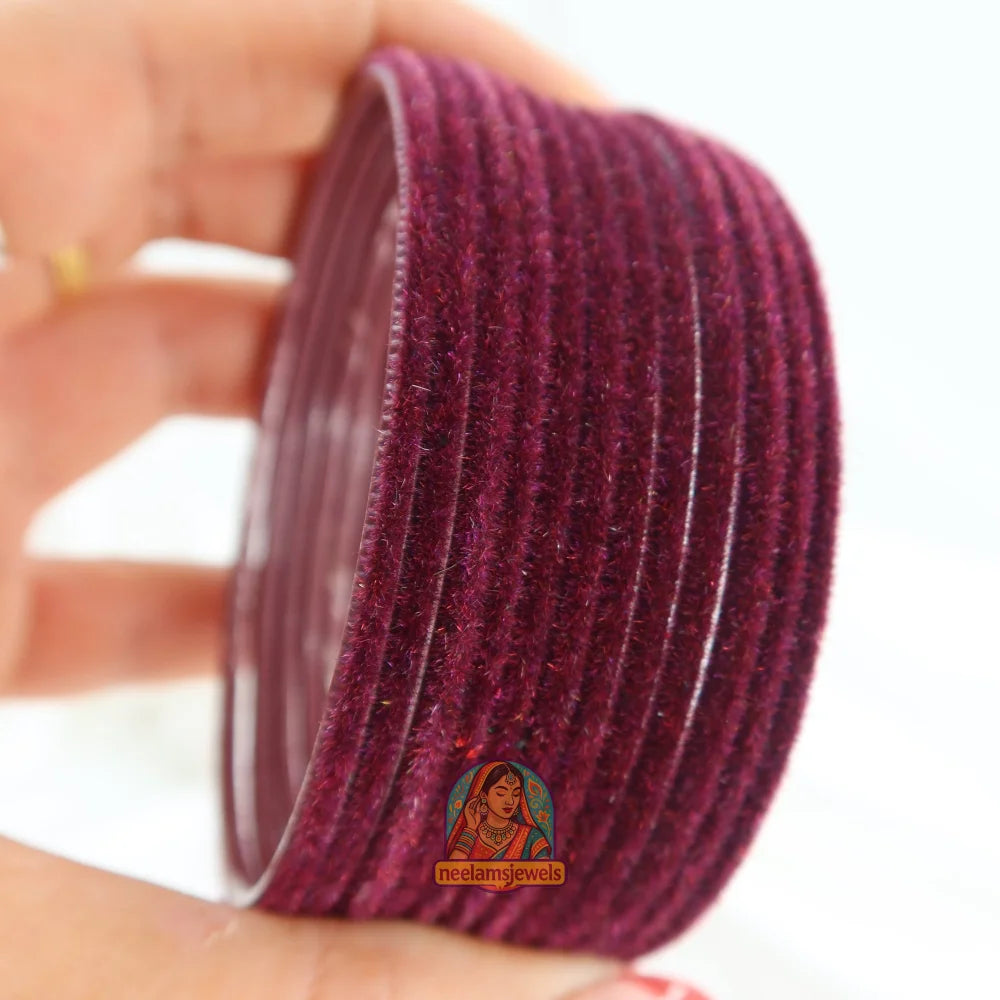 ’Wine’ Velvet Bangle Set 2.10