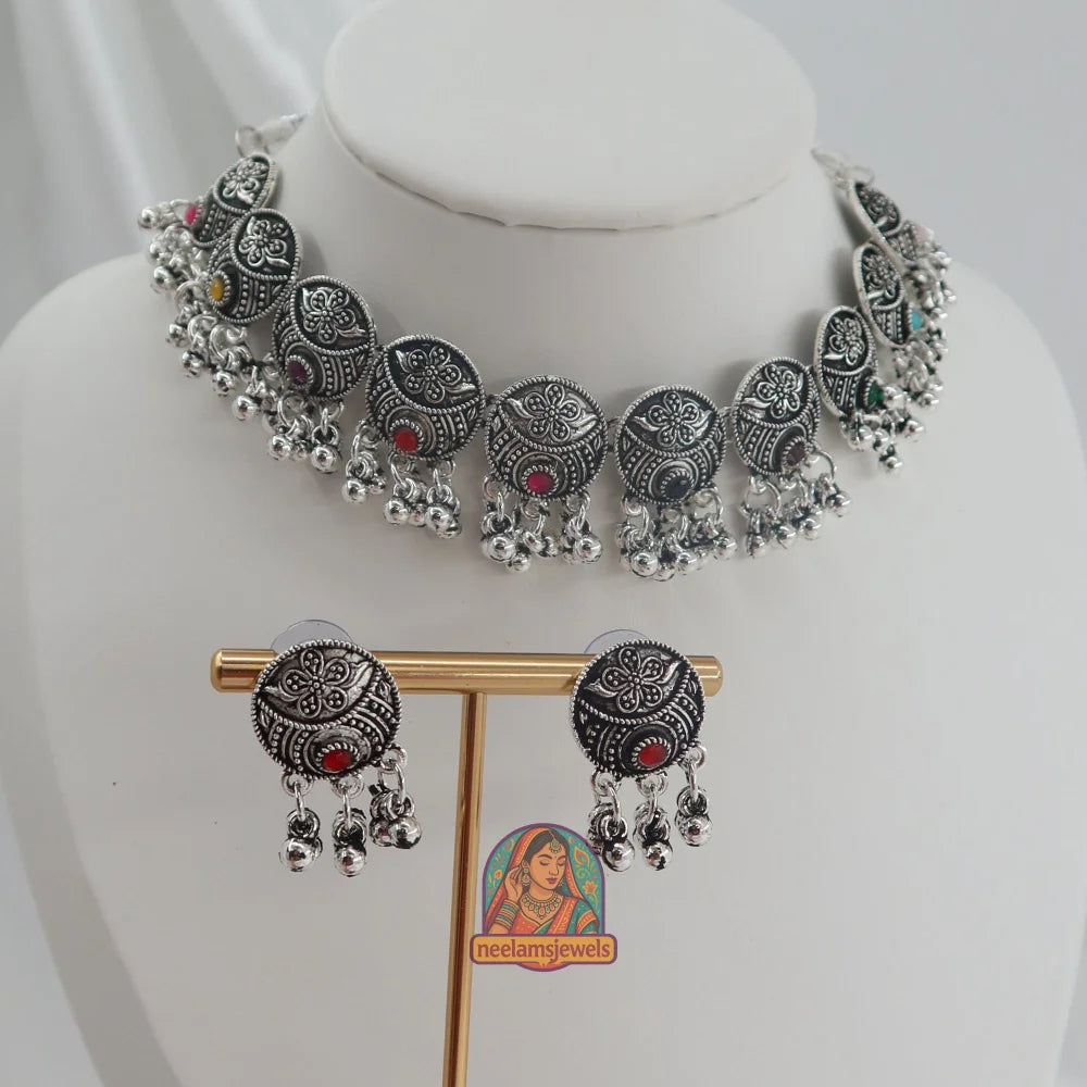 Yasmine Oxidized Necklace