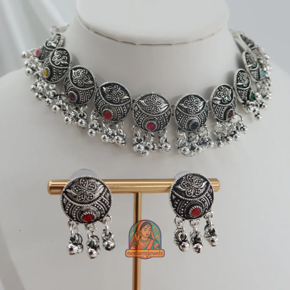 Yasmine Oxidized Necklace