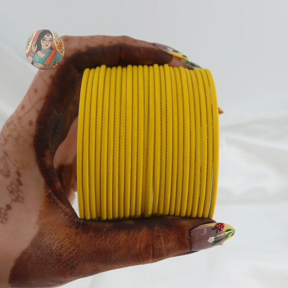 ’Yellow’ Plain Matte Bangle Set