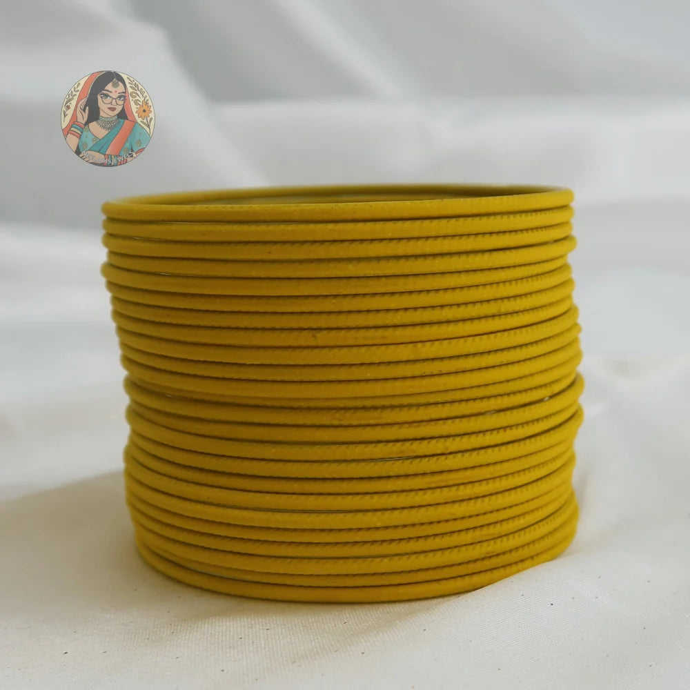 ’Yellow’ Plain Matte Bangle Set