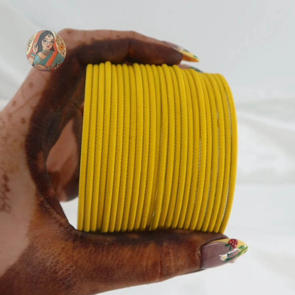 ’Yellow’ Plain Matte Bangle Set