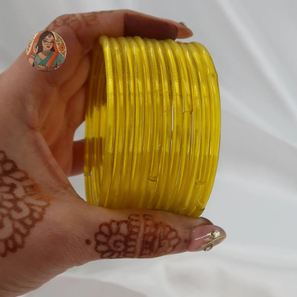 ’Yellow’ Rang Pakka Glass Bangle Set
