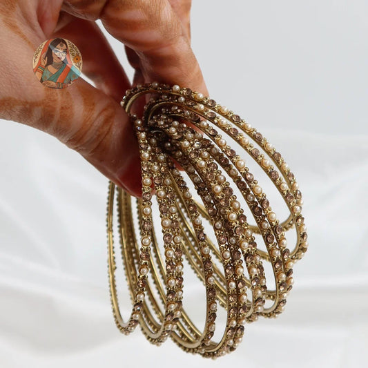 Zahra Gold Accent Bangles