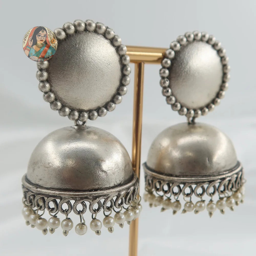 Zara Matte Silver Jhumka