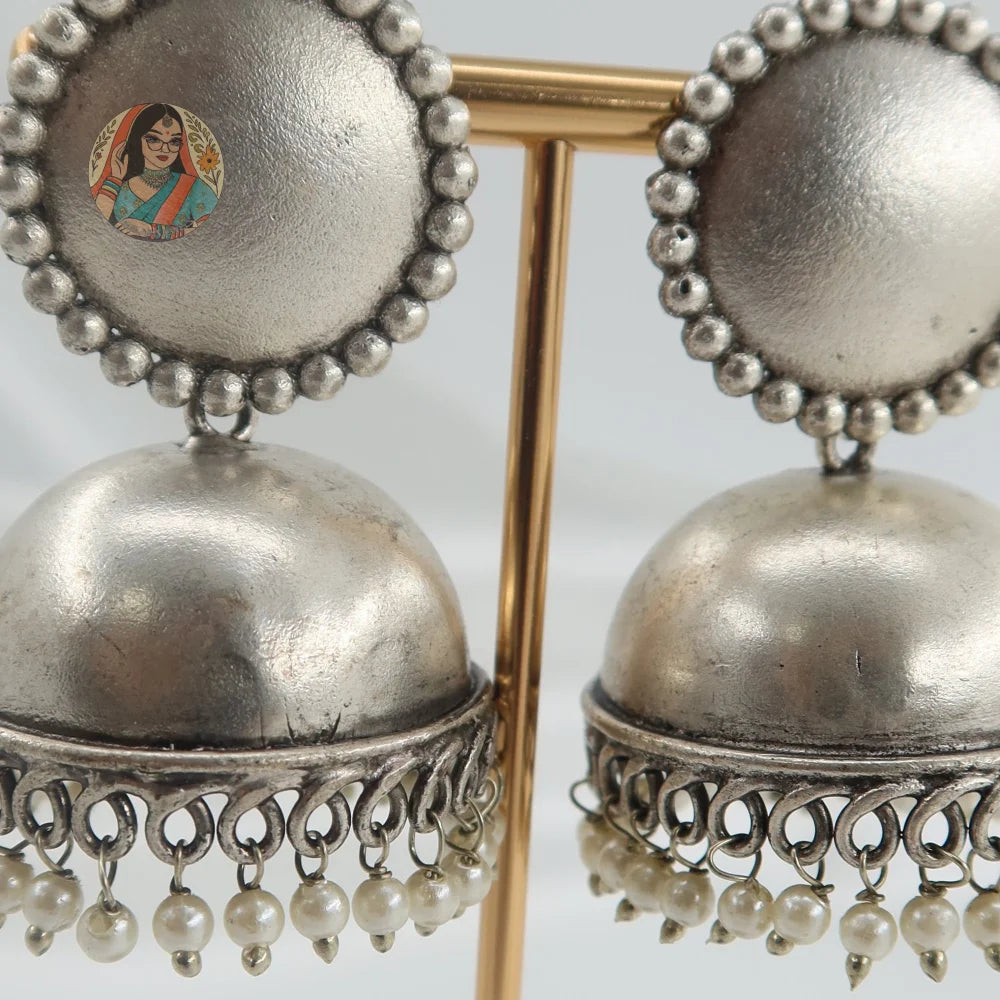Zara Matte Silver Jhumka