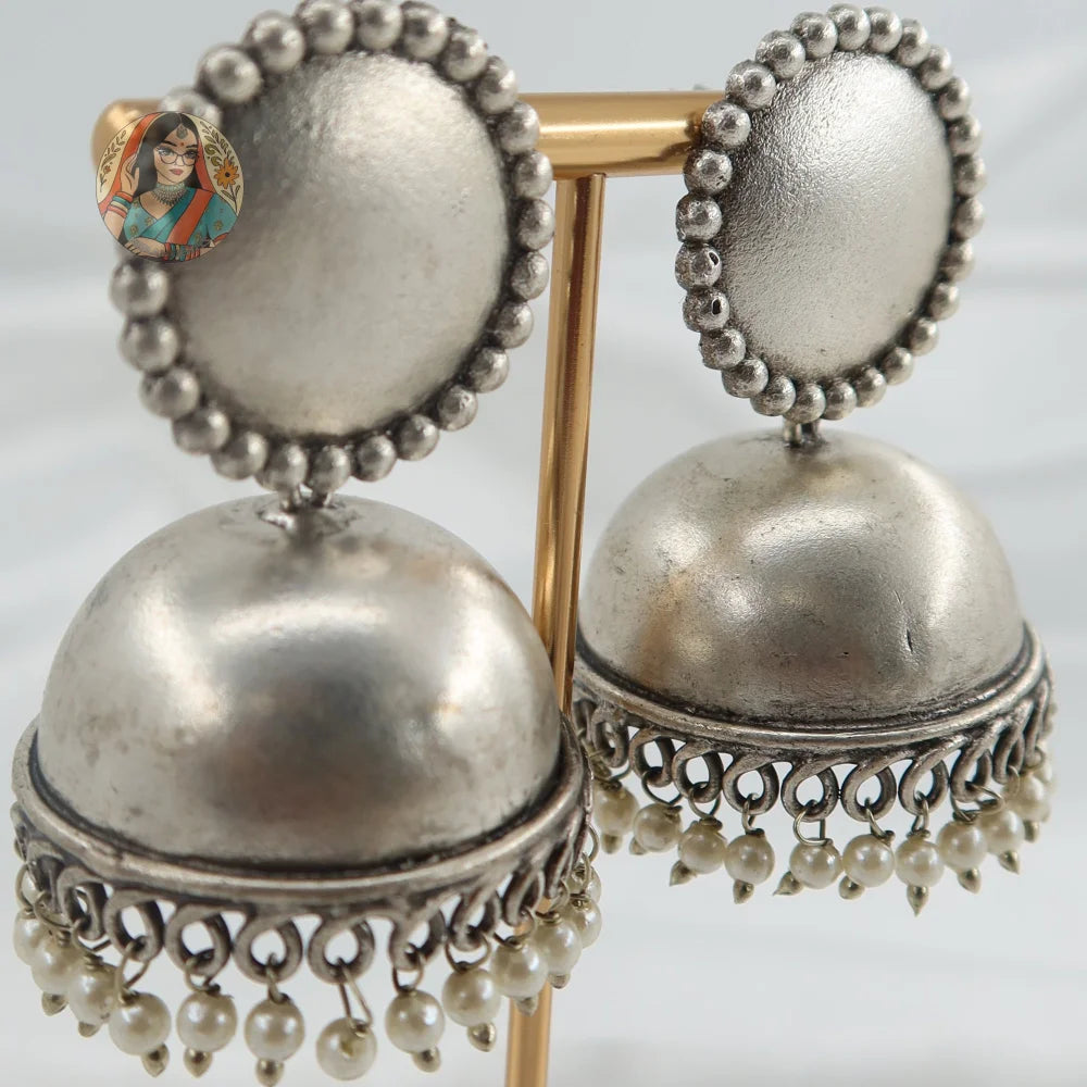 Zara Matte Silver Jhumka
