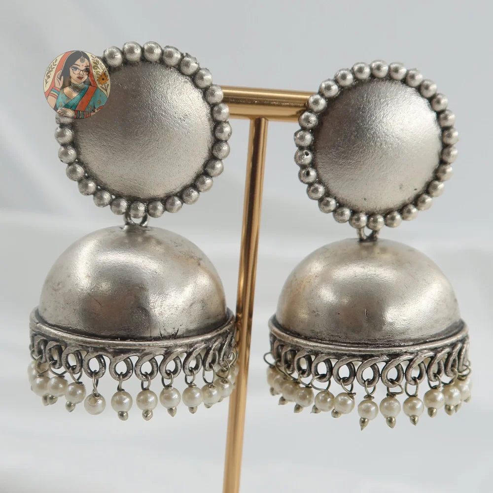 Zara Matte Silver Jhumka