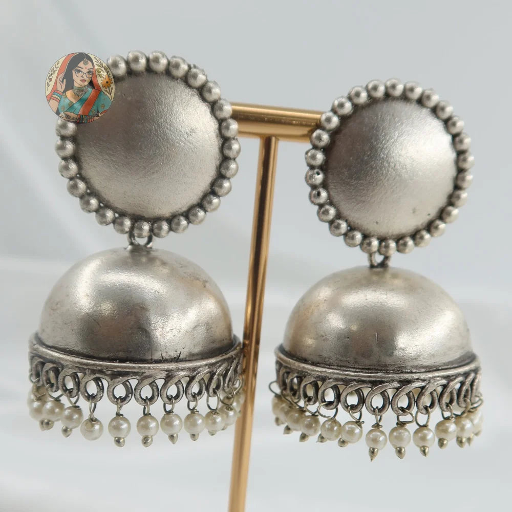 Zara Matte Silver Jhumka