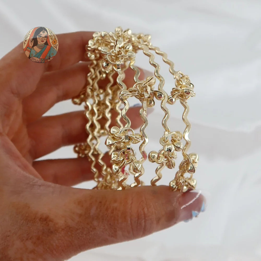 Zig-Zag Ghungroo Mini Bangle Set