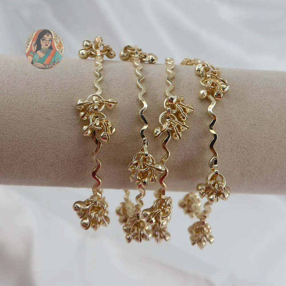 Zig-Zag Ghungroo Mini Bangle Set