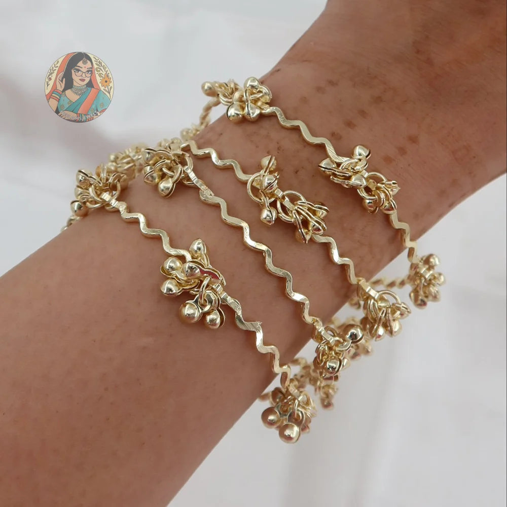 Zig-Zag Ghungroo Mini Bangle Set