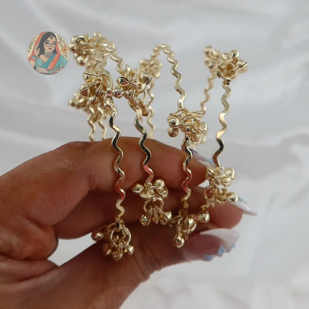 Zig-Zag Ghungroo Mini Bangle Set
